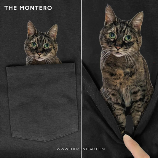 WHISKER WATCHER CAT POCKET T-SHIRT