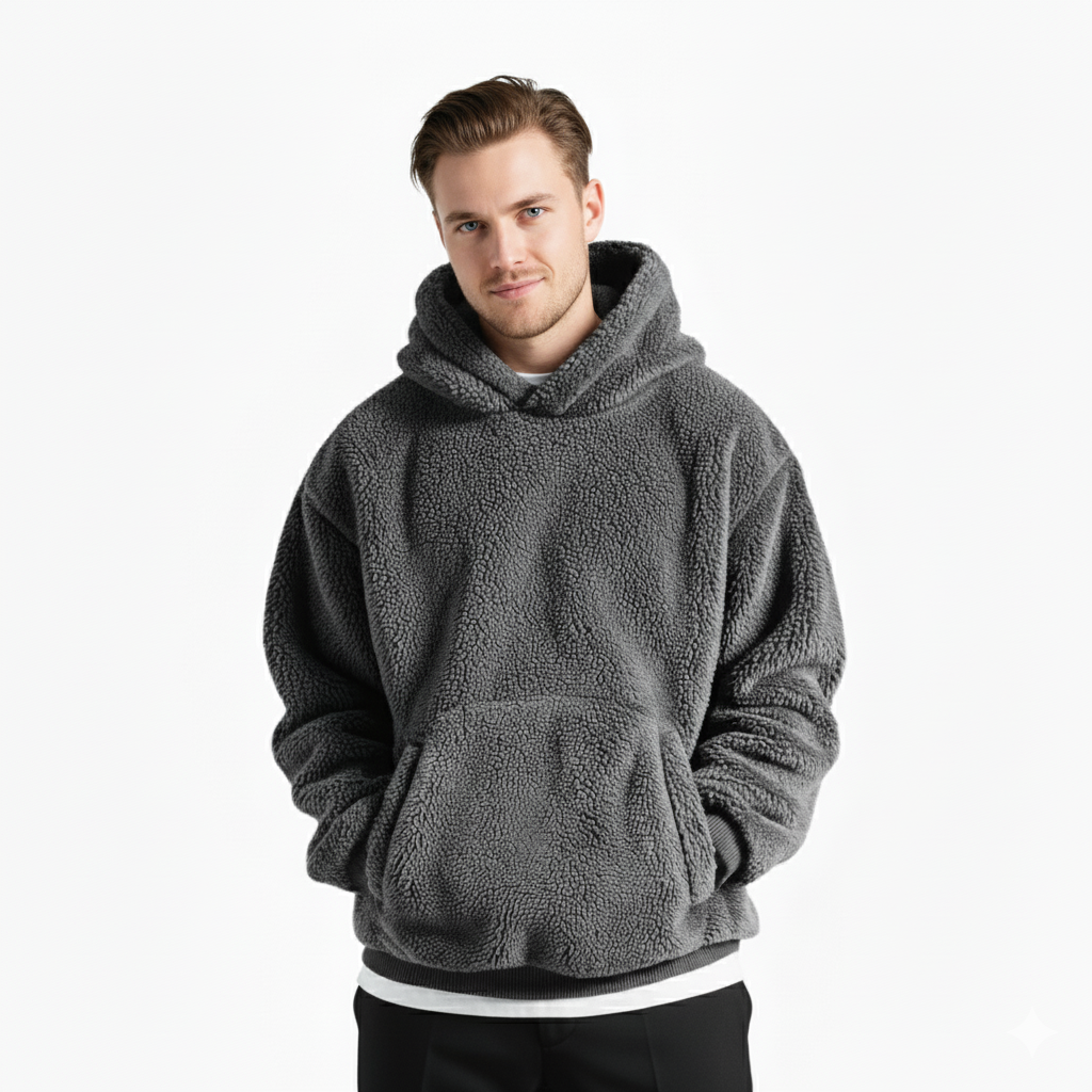 THE MONTERO Grey Sherpa Hoodie