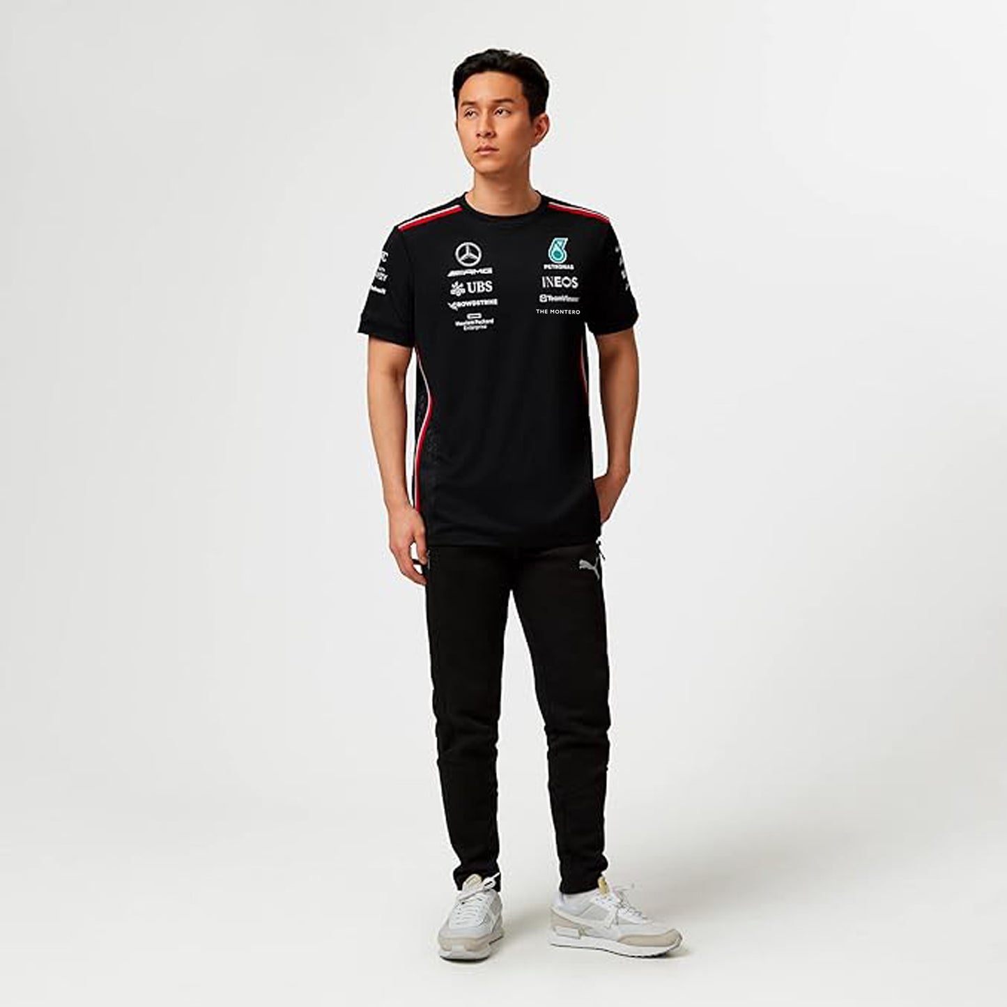 Mercedes AMG F1 2023 Men's Driver T-Shirt - Black/White